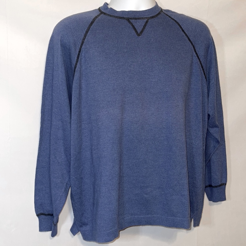 Neiman Marcus Men’s Blue Crewneck Sweater Size L Casual Pullover